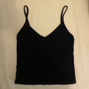 Black ribbed tank